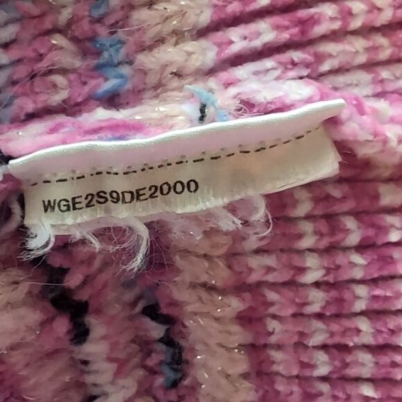 Tweed Pink and Purple Oversized V Neck Knit Cardigan Size Xs - Picture 6 of 12